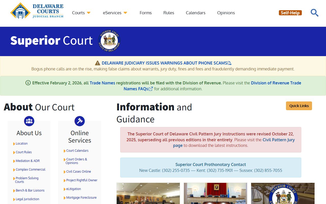 Kent County Superior Court in Dover for Released Inmates cases