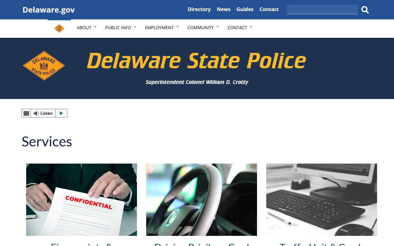 Delaware State Police SBI services tied to Released Inmates history
